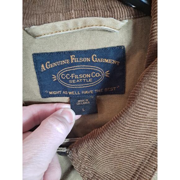 Filson Men's Brown Cotton DWR Dry Tin Cloth Ranch Jacket Size L - Picture 6 of 11